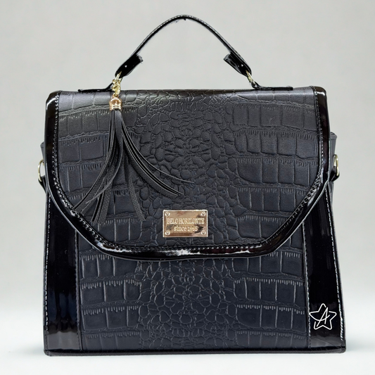 Mochila Esmeralda Croco Negro Edición Limitada