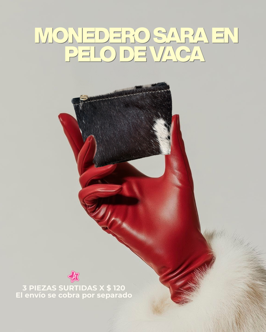 Paquete de Monedero con Pelo de Vaca