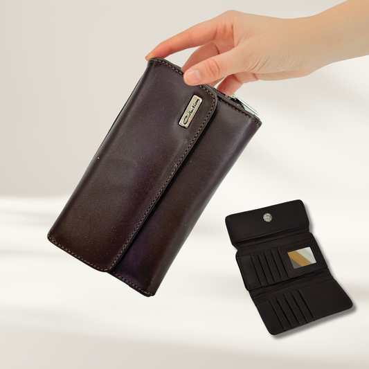Cartera Piel Grande con Cierre Exterior