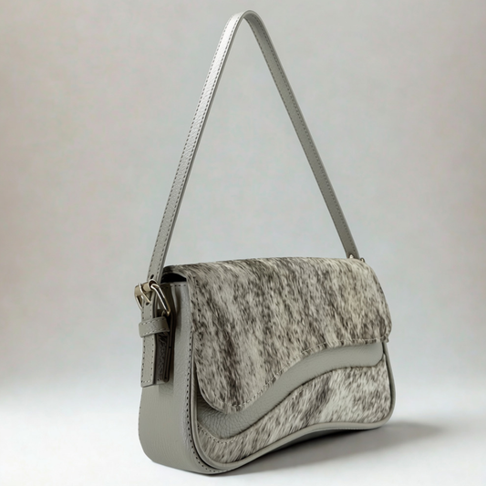 Bolsa Gemma de Piel con Pelo de Vaca