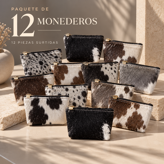 Paquete de Monedero con Pelo de Vaca